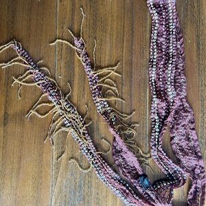 Y2K Beaded Scarf in Purple and Gold